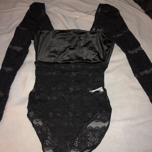 Charlotte Russe Tops - Black Lace Bodysuit